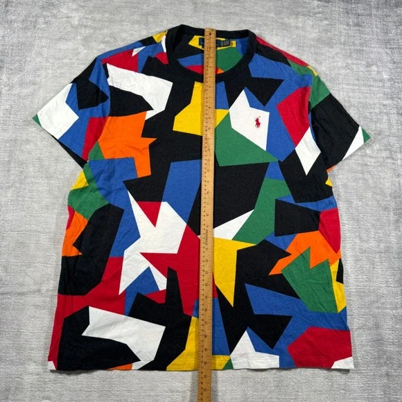 Polo Ralph Lauren Shirt Mens XL Multicolor Geometric Abstract Classic Fit - Picture 6 of 9